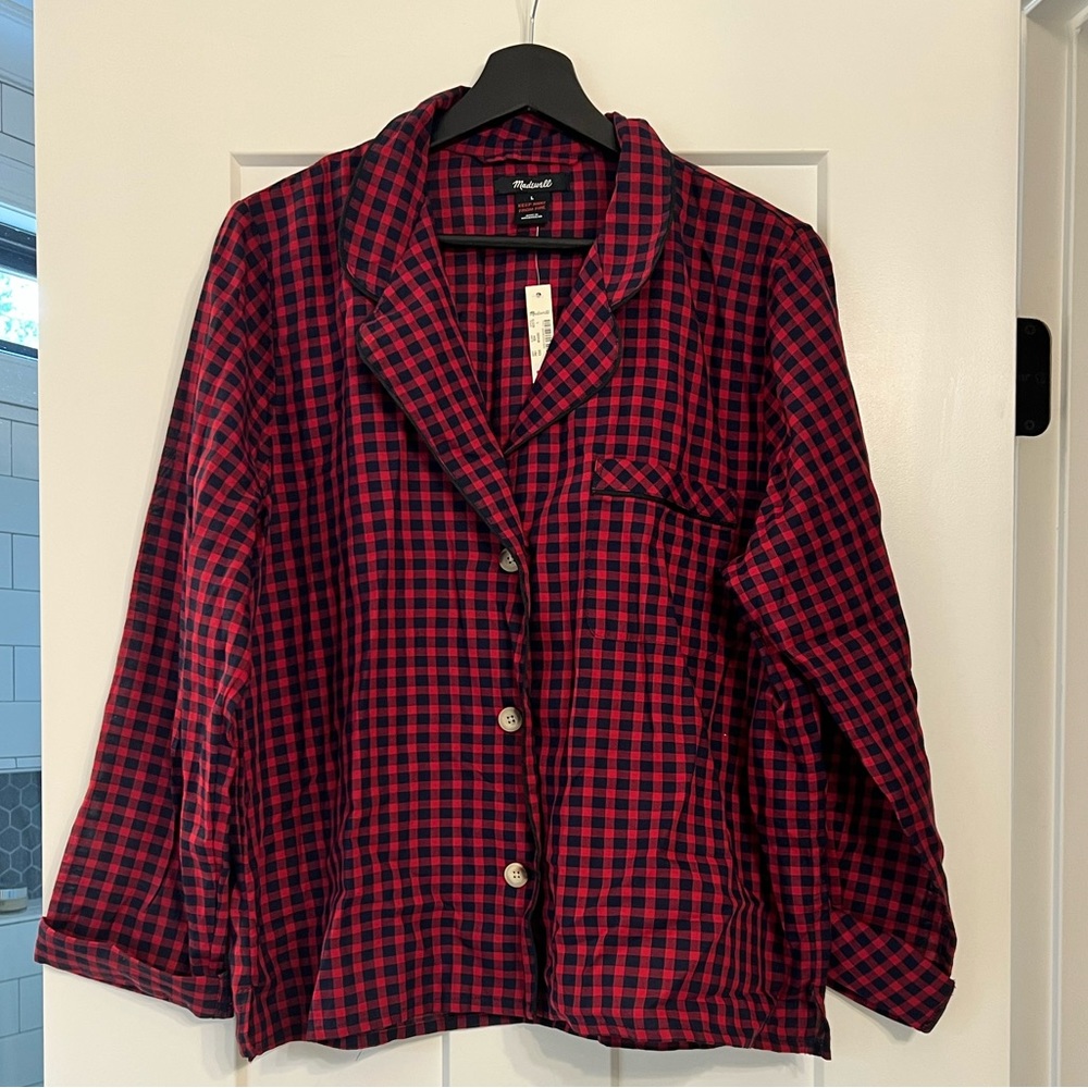 Madewell checkered pajama shirt